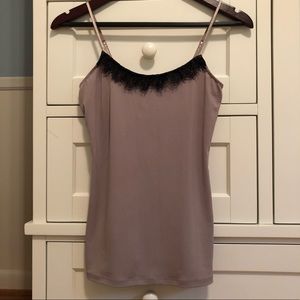 The Limited Beige Tank with Black Lace Trim NWOT
